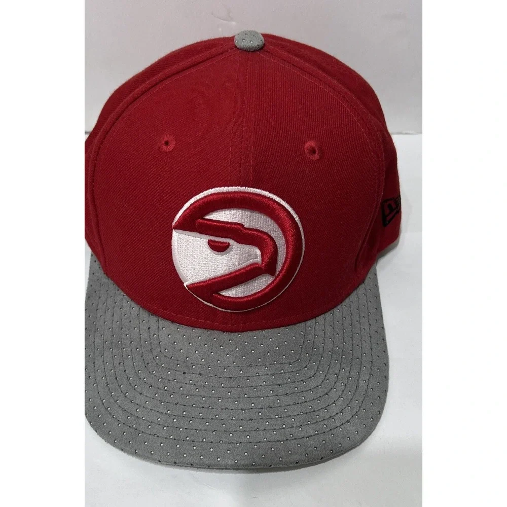 New Era 9fifty Atlanta Hawks Red Gray Adjustable Back Hat Ball Cap Original‎ Fit